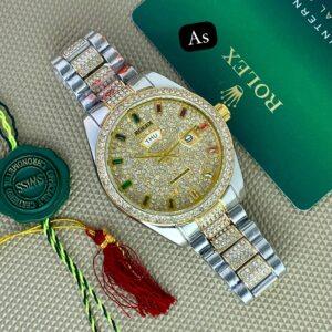 First copy White diamond Full bezel design Available on sale online in india