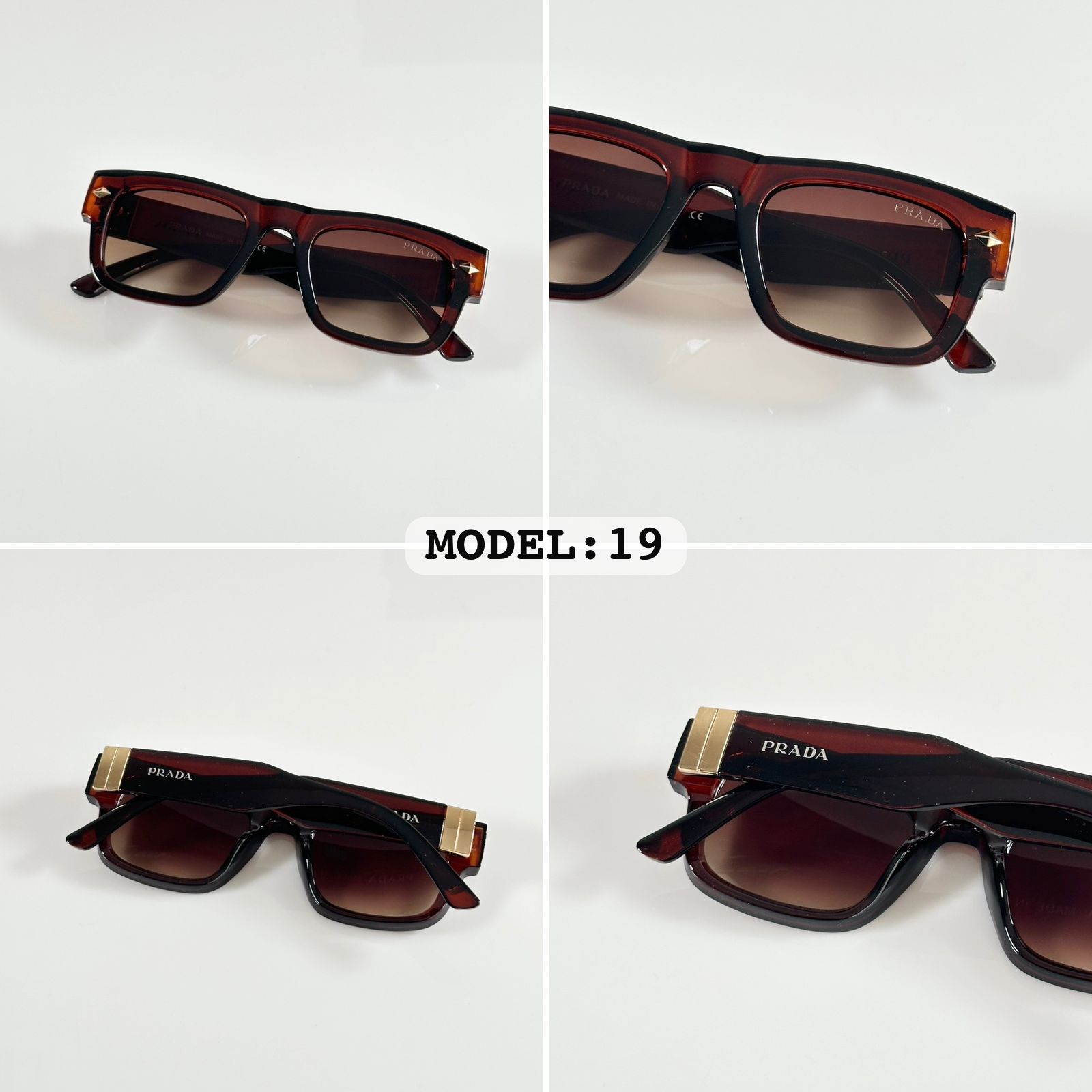 FIRST COPY PRADA 19 BROWN SUNGLASSES - Image 3