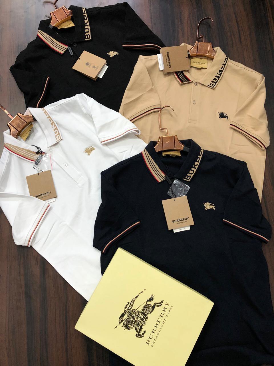 FIRST COPY BURBERRY IMPORTED COTTON LYCRA POLOS
