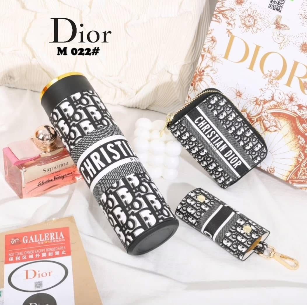FIRST COPY CHRISTIAN DIOR SET THERMOS & KEY HOLDER & CARD HOLDER