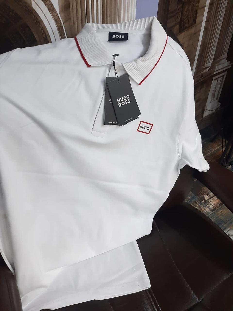 FIRST COPY HUGO BOSS EXCLUSIVE COTTON LYCRA COLLAR T-SHIRT - Image 2