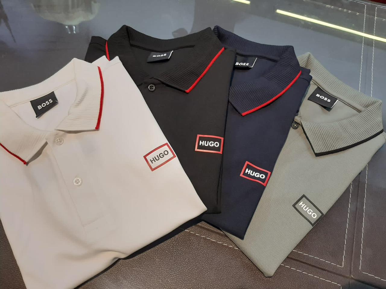 FIRST COPY HUGO BOSS EXCLUSIVE COTTON LYCRA COLLAR T-SHIRT