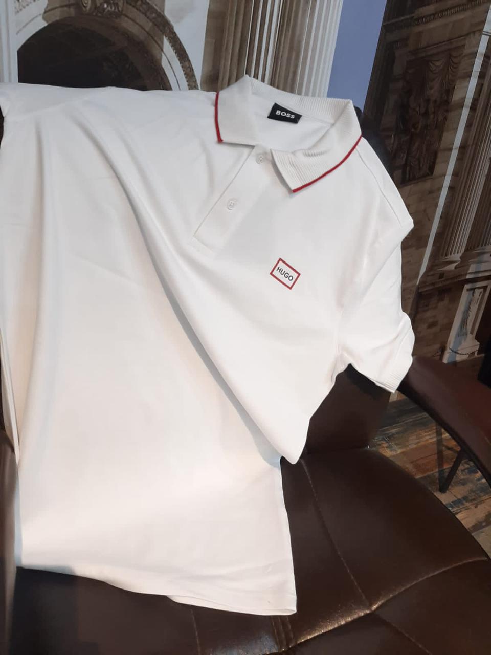 FIRST COPY HUGO BOSS EXCLUSIVE COTTON LYCRA COLLAR T-SHIRT - Image 3