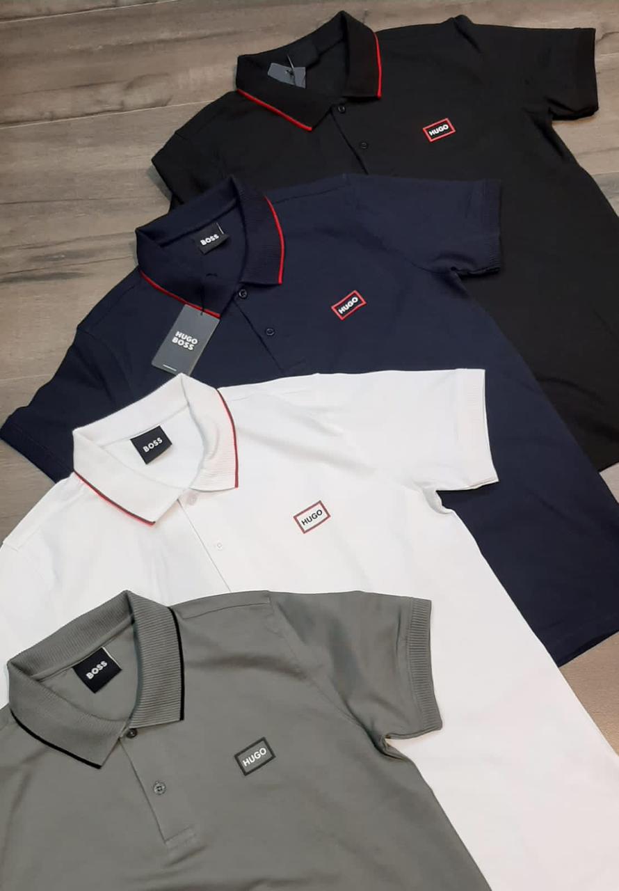 FIRST COPY HUGO BOSS EXCLUSIVE COTTON LYCRA COLLAR T-SHIRT - Image 8