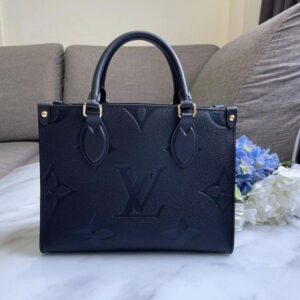 FIRST COPY LOUIS VUITTON ON THE GO EMBOSSED BLACK WITH DUST BAG