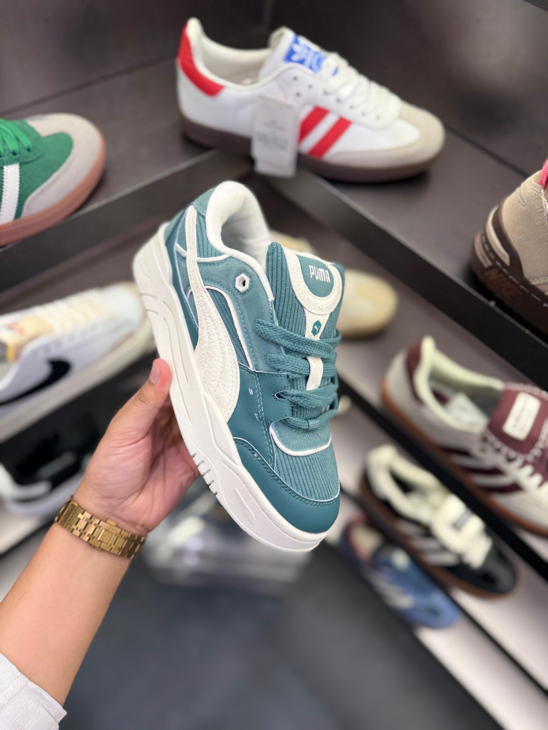 FIRST COPY PUMA SUEDE 180 GREY GREEN