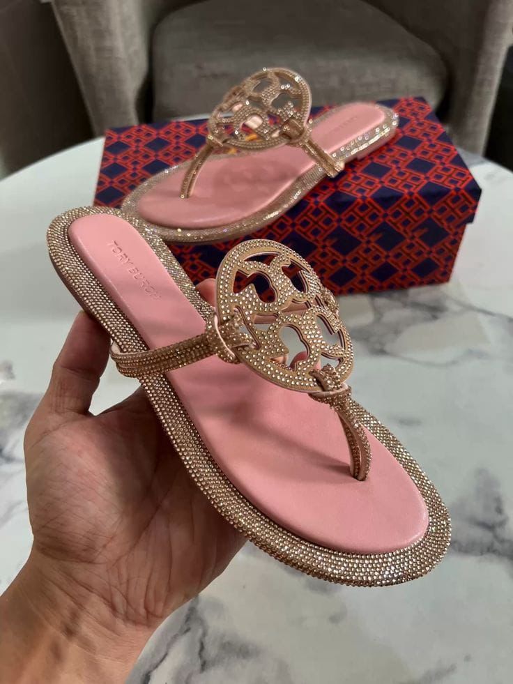 FIRST COPY TORY BURCH SWAROVSKI FLATS IN STOCK