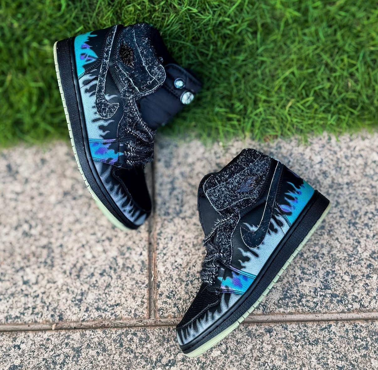 FIRST COPY AIR JORDANS 1 MID HALLOWEEN BLACK CAT - Image 2