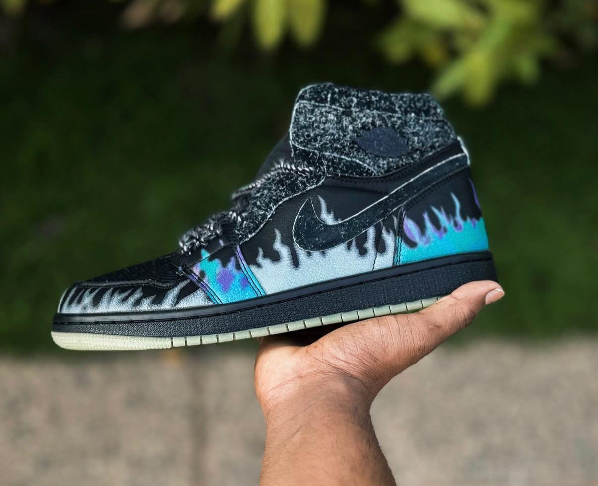 FIRST COPY AIR JORDANS 1 MID HALLOWEEN BLACK CAT