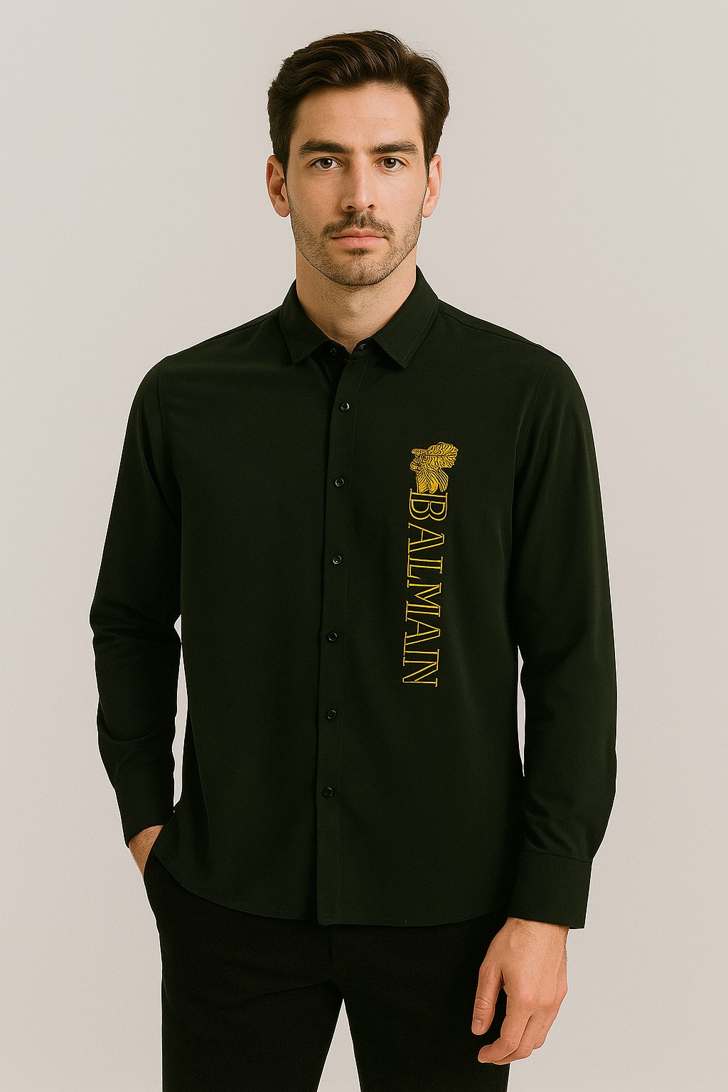 FIRST COPY BALMAIN EMBROIDERY SHIRT ( 6 COLORS ) - Image 3