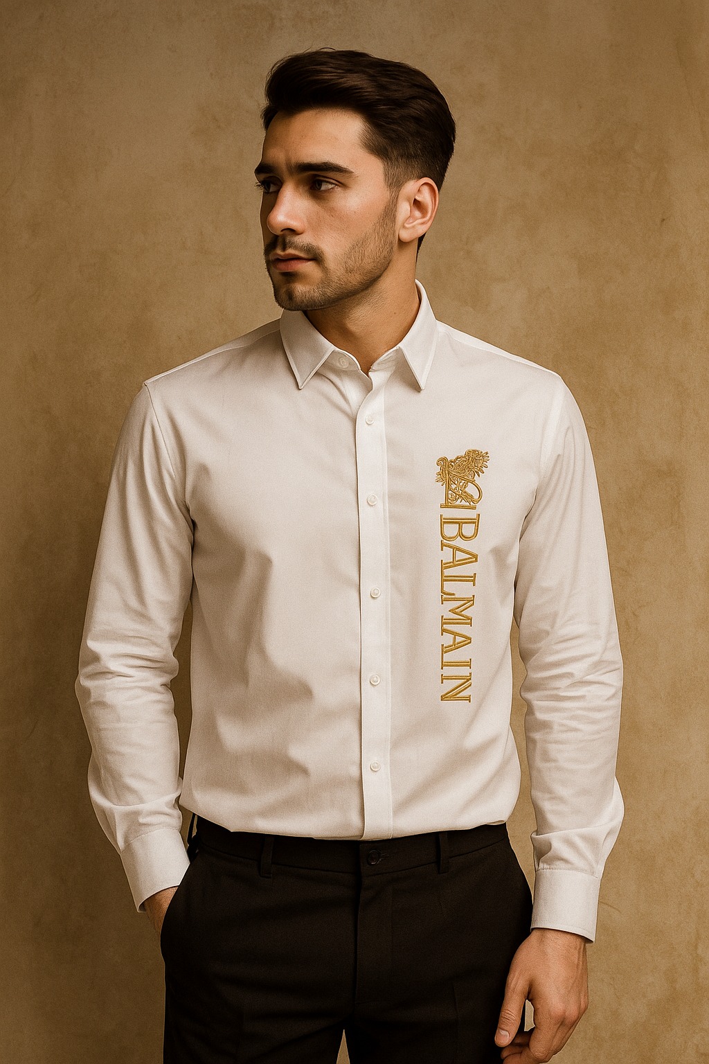 FIRST COPY BALMAIN EMBROIDERY SHIRT ( 6 COLORS ) - Image 2