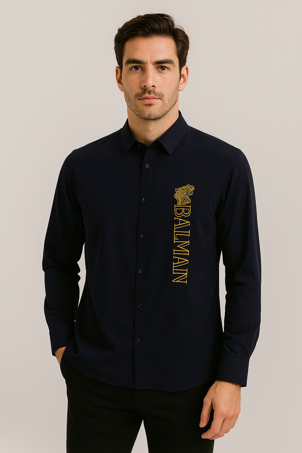 FIRST COPY BALMAIN EMBROIDERY SHIRT ( 6 COLORS ) - Image 4