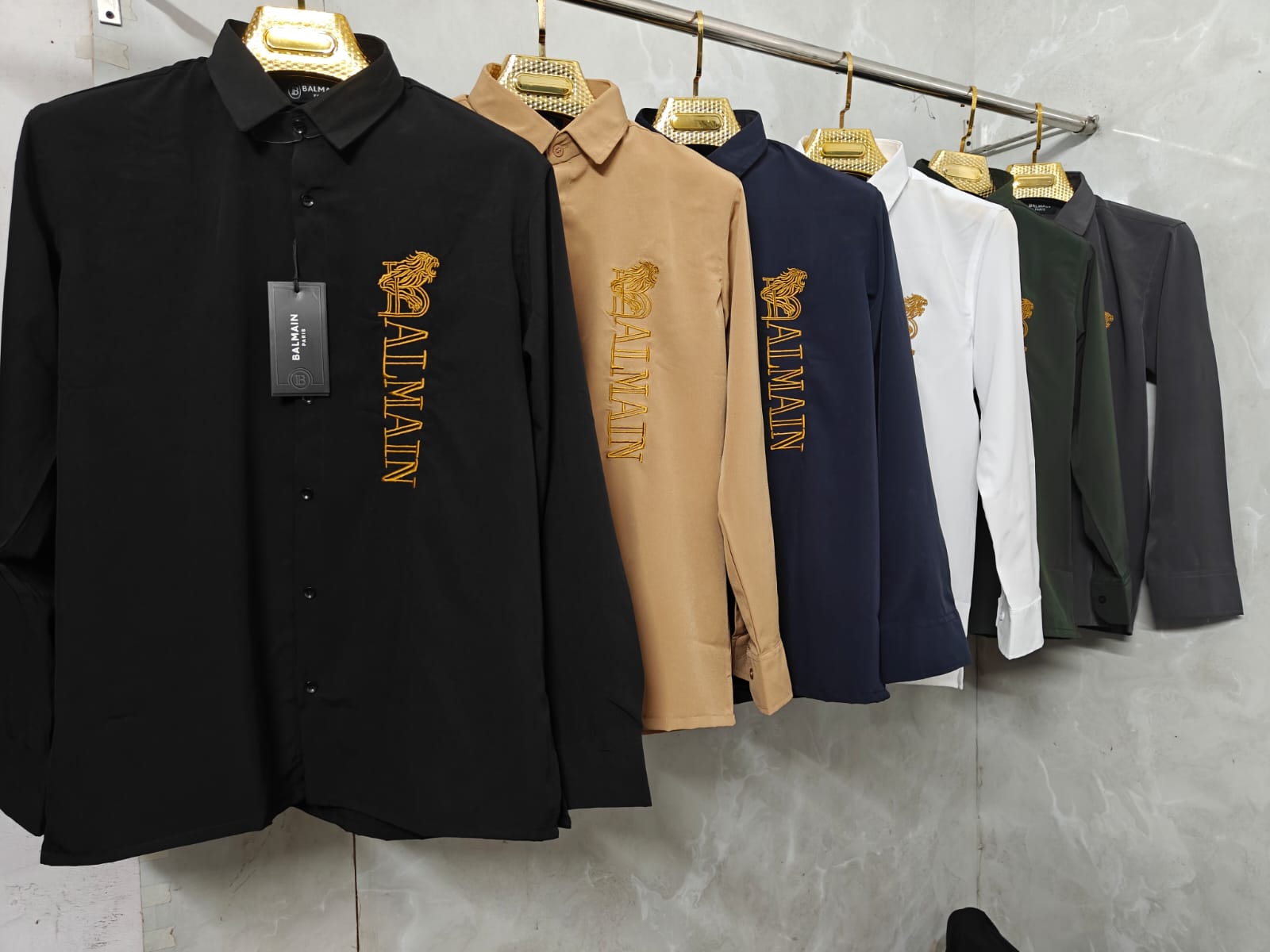 FIRST COPY BALMAIN EMBROIDERY SHIRT ( 6 COLORS )