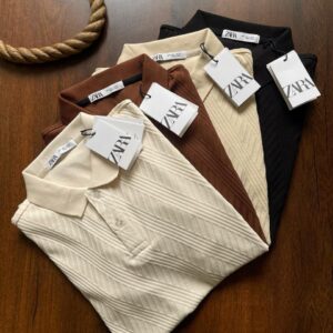 FIRST COPY Zara imported Half Sleeves Collar T-shirt