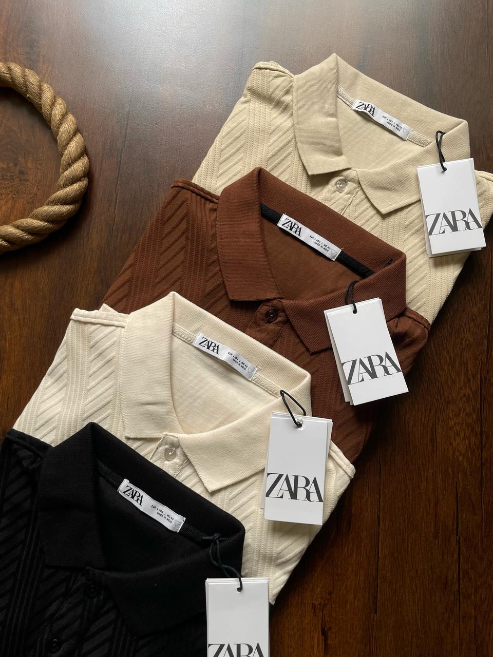 FIRST COPY Zara imported Half Sleeves Collar T-shirt - Image 5