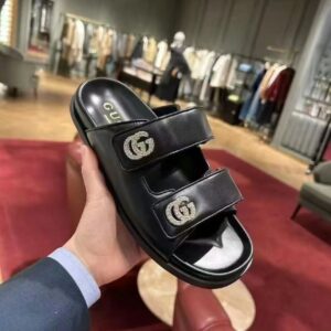 FIRST COPY GUCCI LEATHER SLIDES