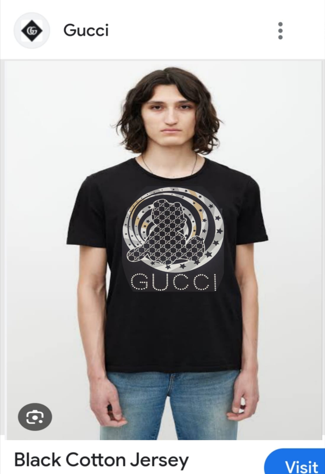 FIRST COPY GUCCI EXCLUSIVE COTTON LYCRA ROUND NECK - Image 2