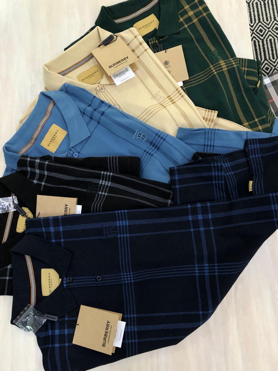 FIRST COPY BURBERRY VERY PREMIUM COTTON LYCRA POLOS