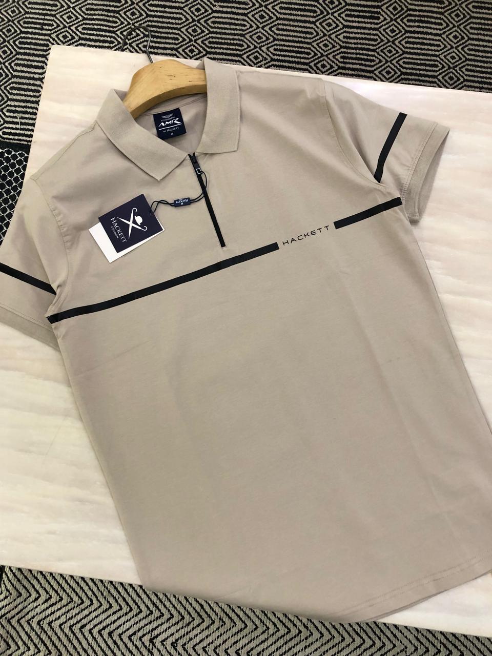 FIRST COPY HACKETT VERY PREMIUM COTTON LYCRA POLOS WITH ZIP - Image 2