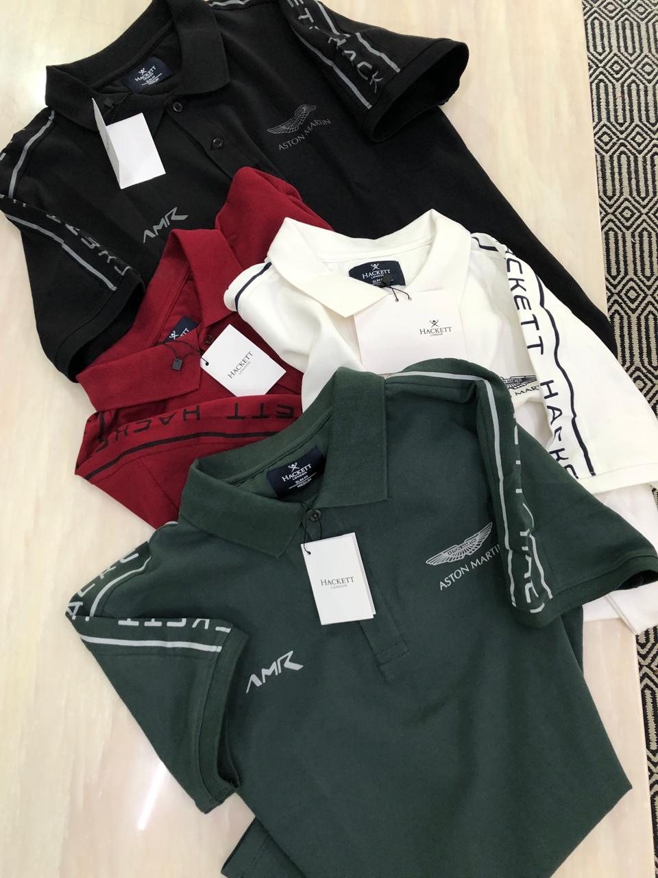 FIRST COPY HACKETT EXCLUSIVE COTTON LYCRA COLLAR T-SHIRT