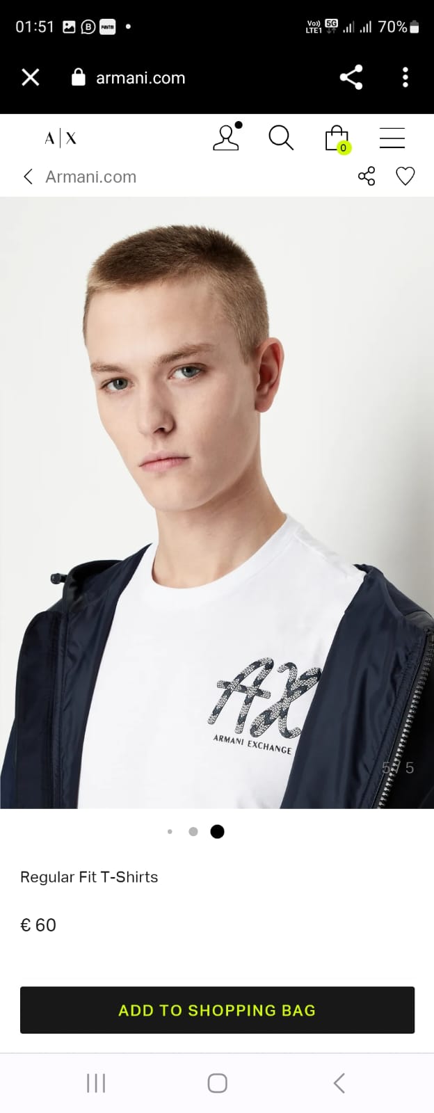 FIRST COPY ARMANI EXCLUSIVE COTTON LYCRA CREW NECKS - Image 3