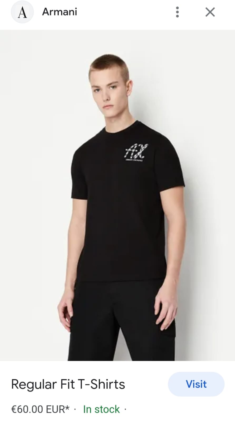 FIRST COPY ARMANI EXCLUSIVE COTTON LYCRA CREW NECKS - Image 2