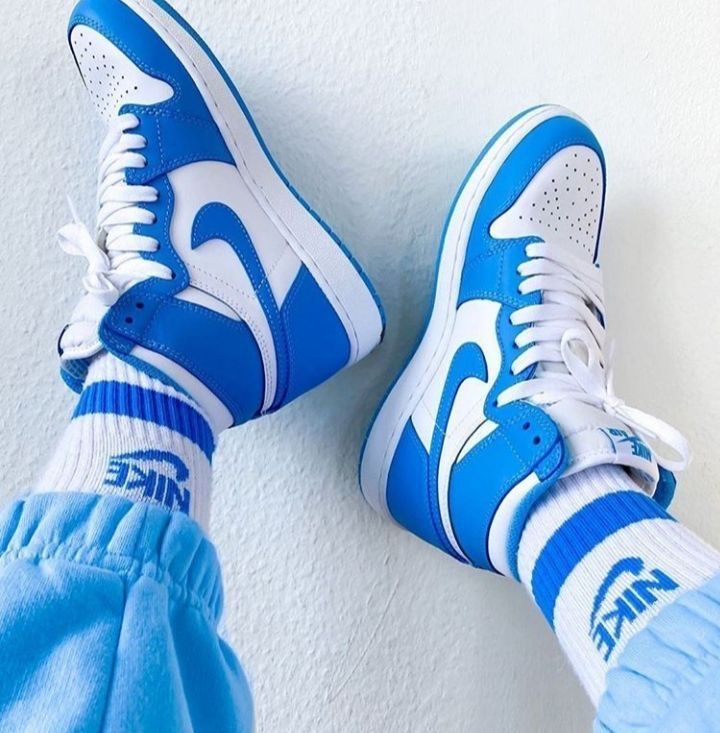 FIRST COPY AIR JORDANS RETRO 1 MID UNIVERSITY MOON BLUE - Image 5