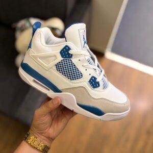 FIRST COPY AIR JORDANS RETRO 4 MILITARY BLUE SHOES FOR MEN