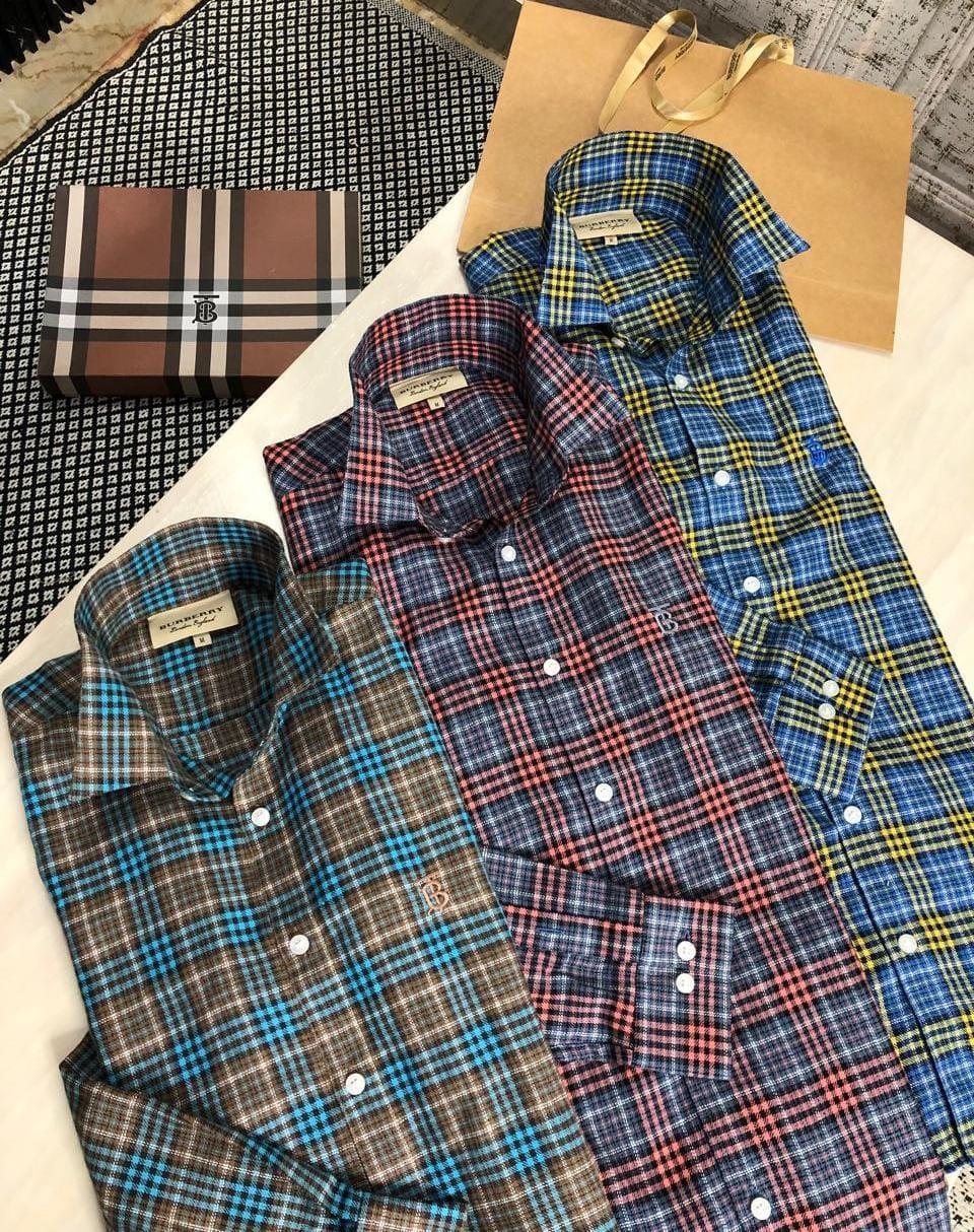 FIRST COPY BURBERRY EXCLUSIVE COTTON FABRIC CHECKS SHIRTS