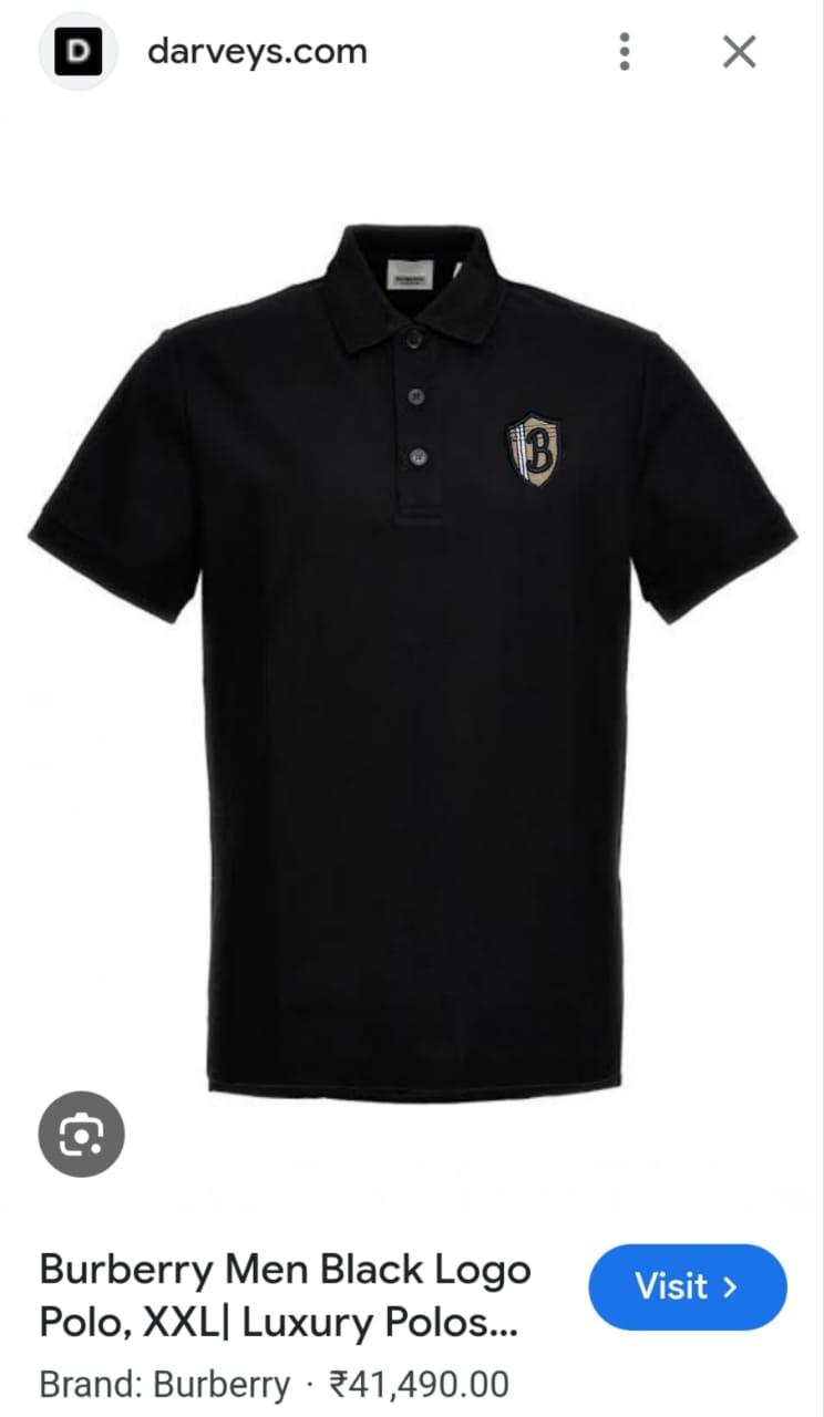 FIRST COPY BURBERRY EXCLUSIVE COTTON LYCRA POLOS T-SHIRT - Image 3
