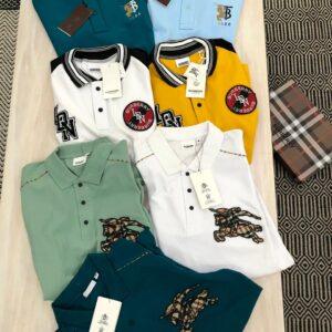 FIRST COPY BURBERRY PREMIUM COTTON LYCRA COLLAR TSHIRTS