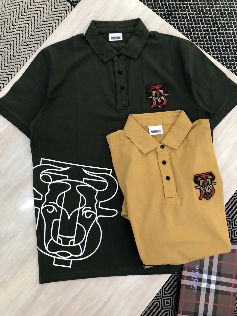 FIRST COPY BURBERRY PREMIUM COTTON LYCRA COLLAR TSHIRTS - Image 11