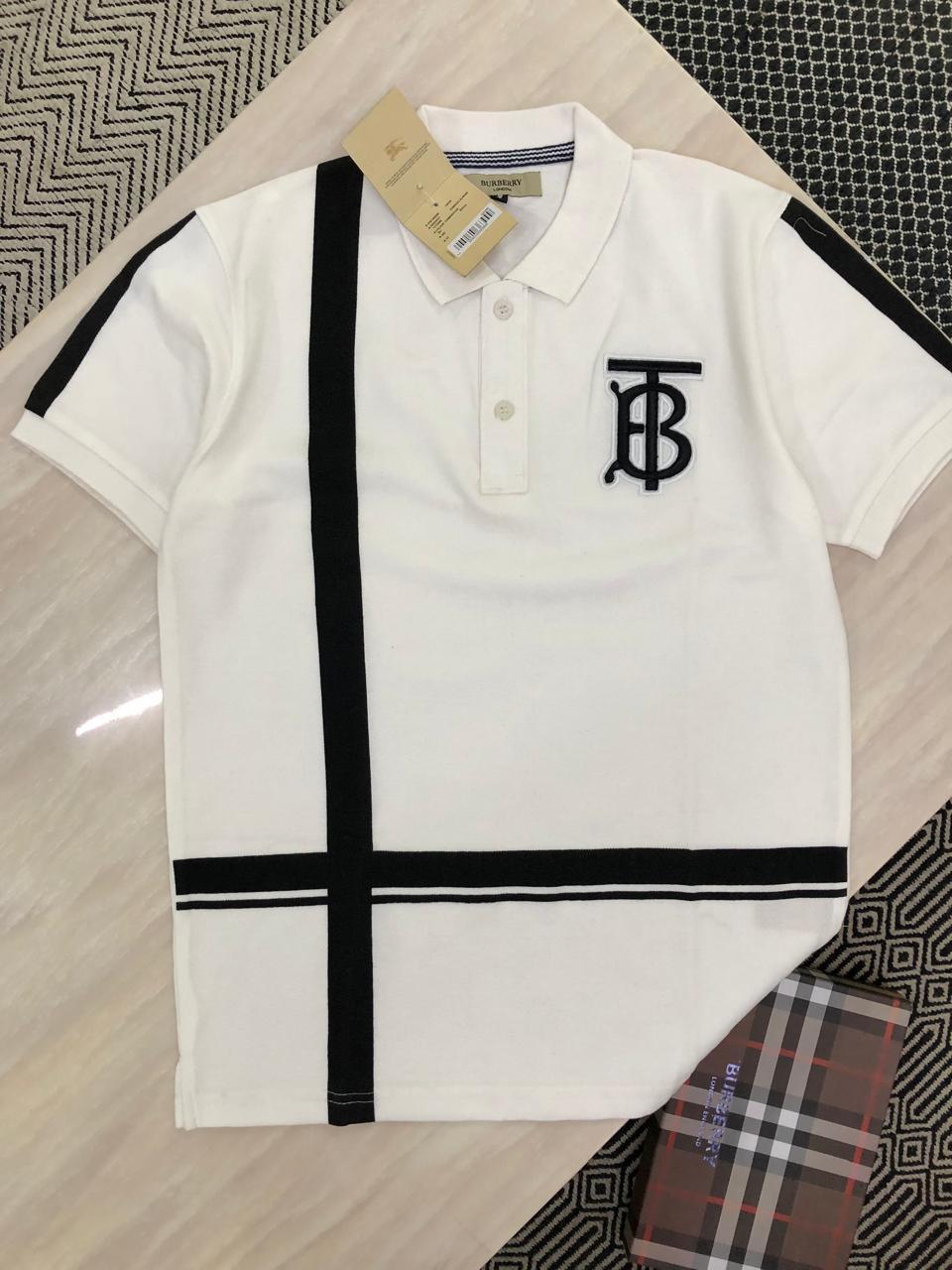 FIRST COPY BURBERRY PREMIUM COTTON LYCRA COLLAR TSHIRTS - Image 15