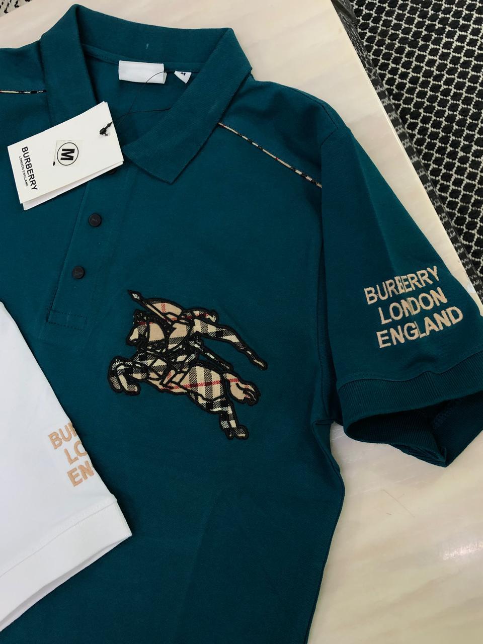 FIRST COPY BURBERRY PREMIUM COTTON LYCRA COLLAR TSHIRTS - Image 7