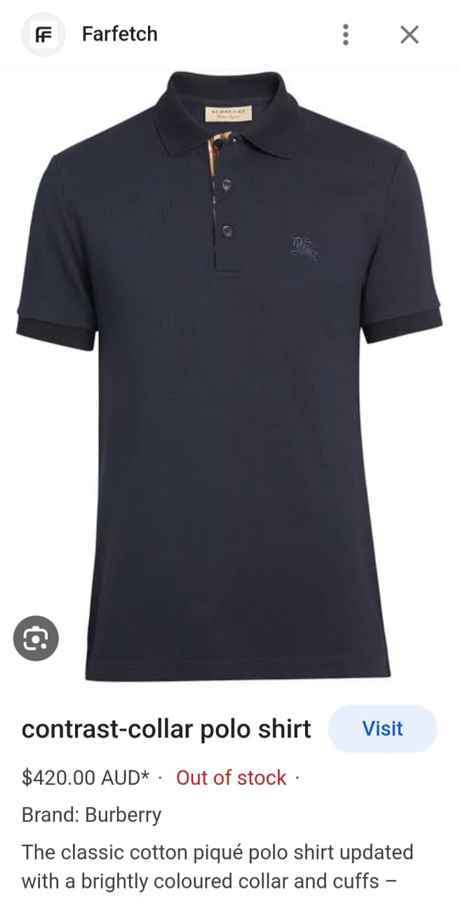 FIRST COPY BURBERRY PREMIUM COTTON LYCRA POLOS - Image 6