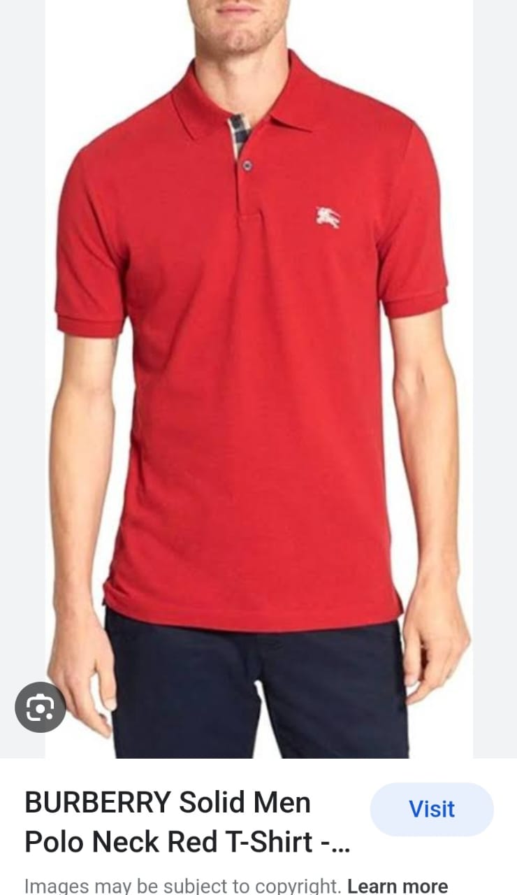 FIRST COPY BURBERRY PREMIUM COTTON LYCRA POLOS