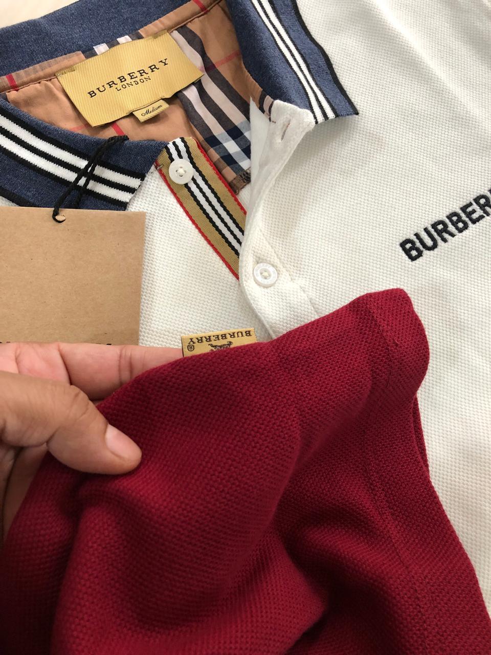 FIRST COPY BURBERRY VERY PREMIUM COTTON LYCRA POLOS T-SHIRT - Image 2