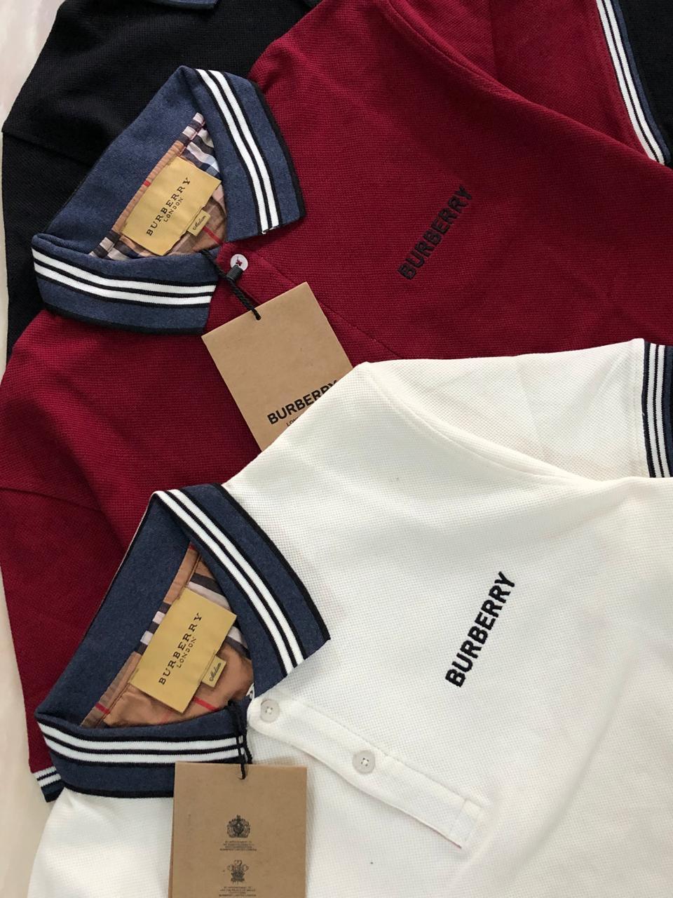 FIRST COPY BURBERRY VERY PREMIUM COTTON LYCRA POLOS T-SHIRT - Image 10