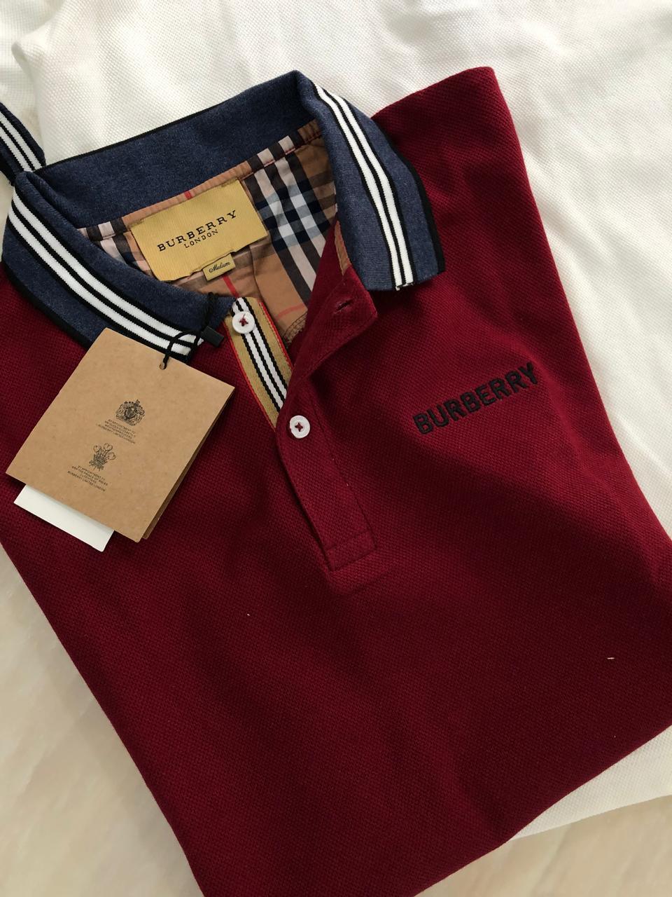 FIRST COPY BURBERRY VERY PREMIUM COTTON LYCRA POLOS T-SHIRT - Image 11