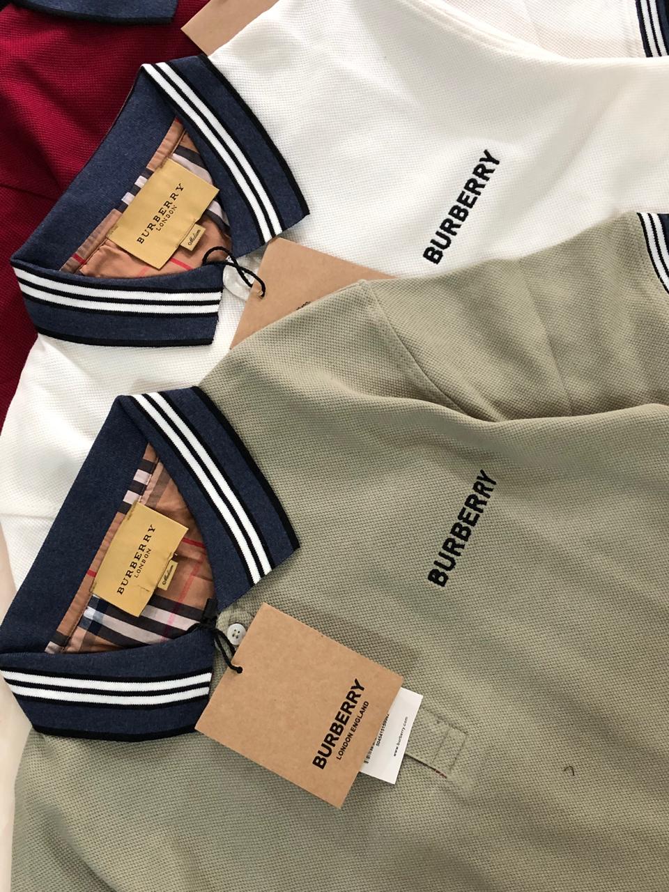 FIRST COPY BURBERRY VERY PREMIUM COTTON LYCRA POLOS T-SHIRT - Image 3