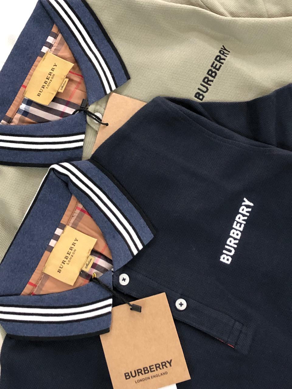 FIRST COPY BURBERRY VERY PREMIUM COTTON LYCRA POLOS T-SHIRT - Image 4