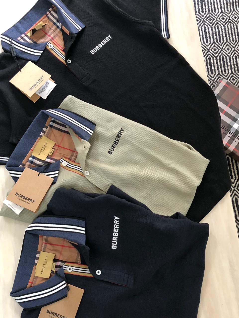 FIRST COPY BURBERRY VERY PREMIUM COTTON LYCRA POLOS T-SHIRT - Image 7