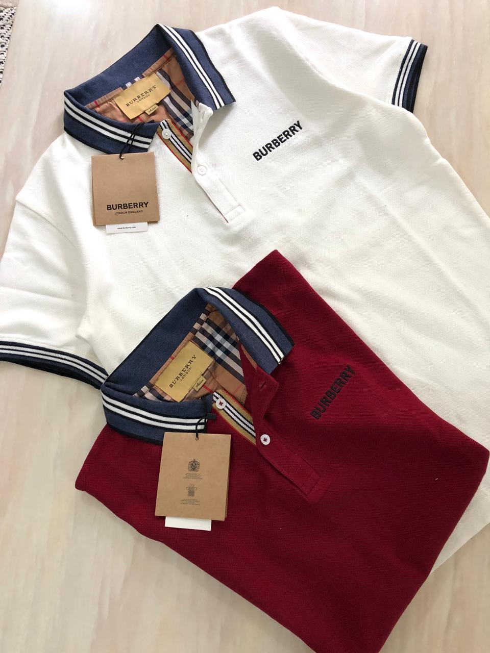 FIRST COPY BURBERRY VERY PREMIUM COTTON LYCRA POLOS T-SHIRT - Image 8