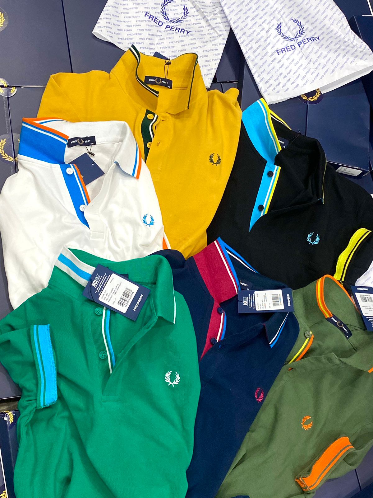 FIRST COPY FRED SHIPMENT JACQUARD TIPPED POLOS T-SHIRT - Image 18