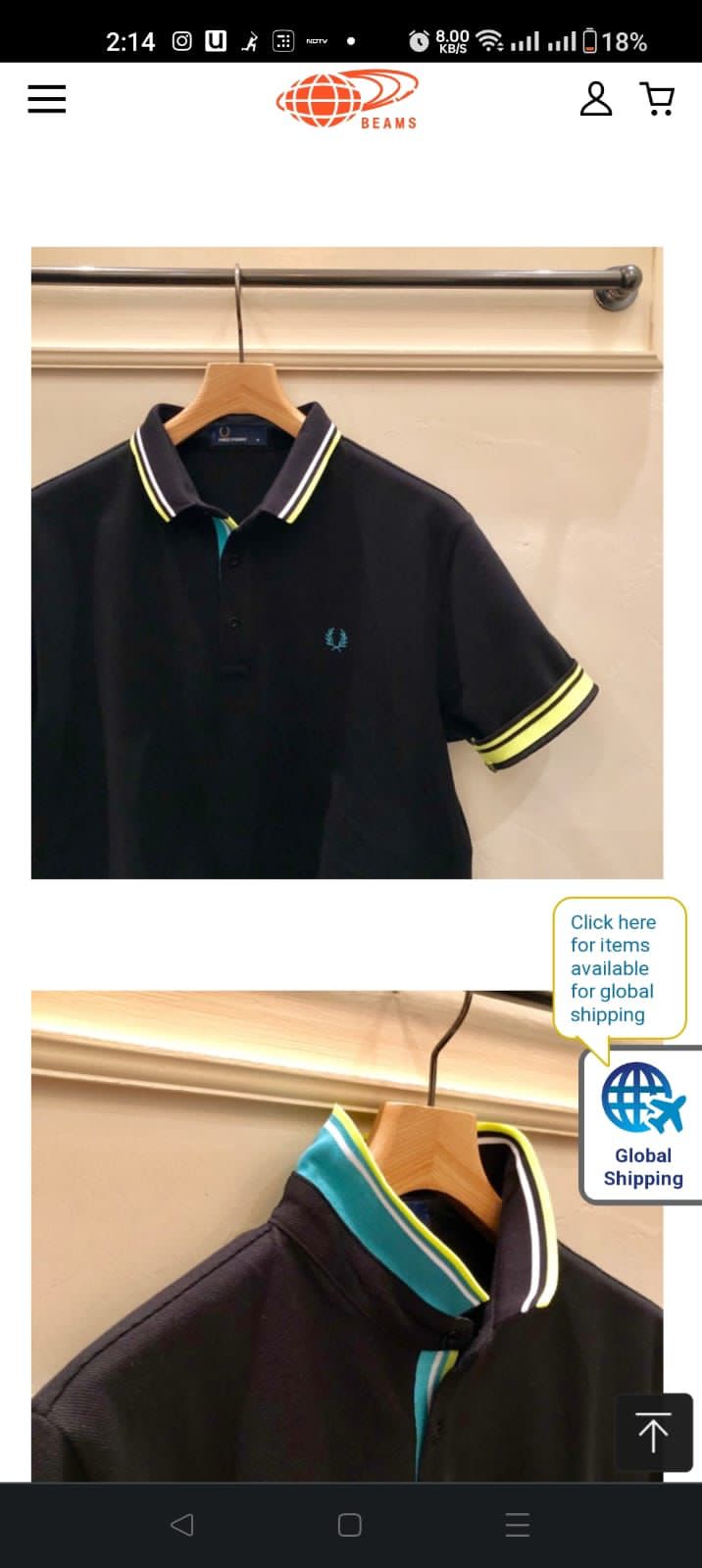 FIRST COPY FRED SHIPMENT JACQUARD TIPPED POLOS T-SHIRT - Image 3