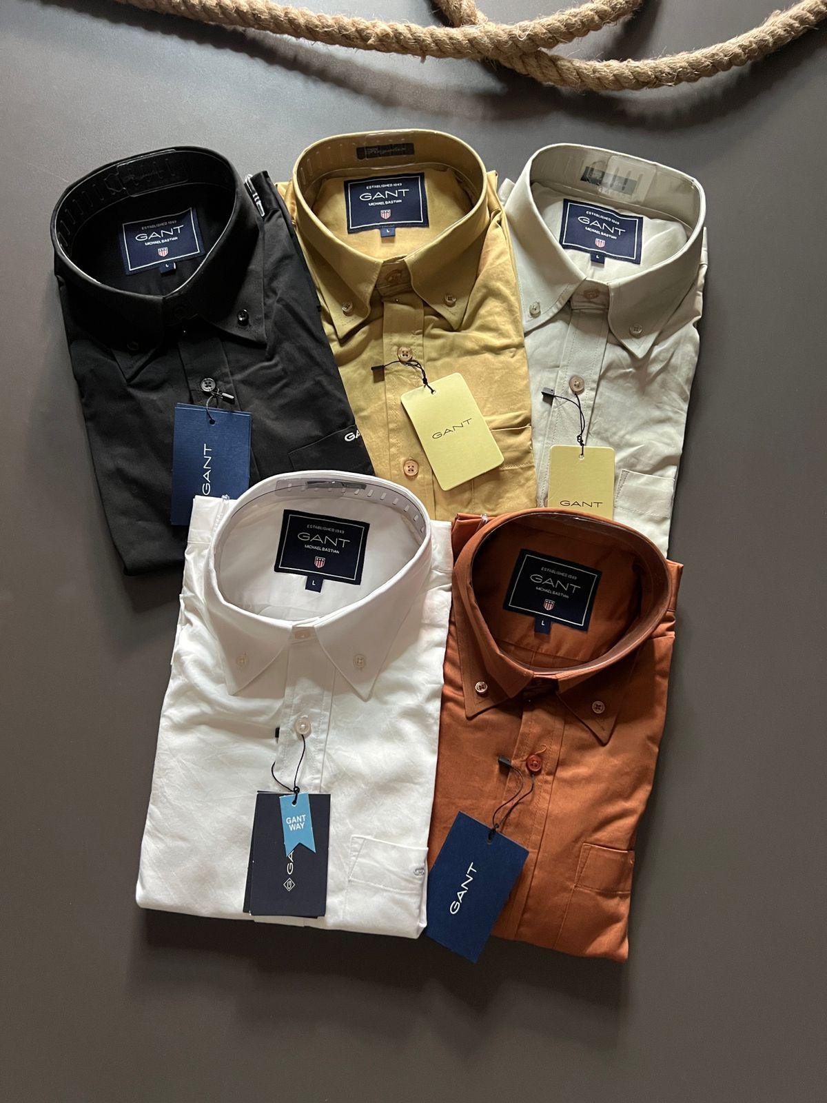 FIRST COPY GANT PREMIUM QUALITY SATIN COTTON PLAIN SHIRT