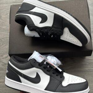 FIRST COPY Jordan cut low leathr black white shoes for men