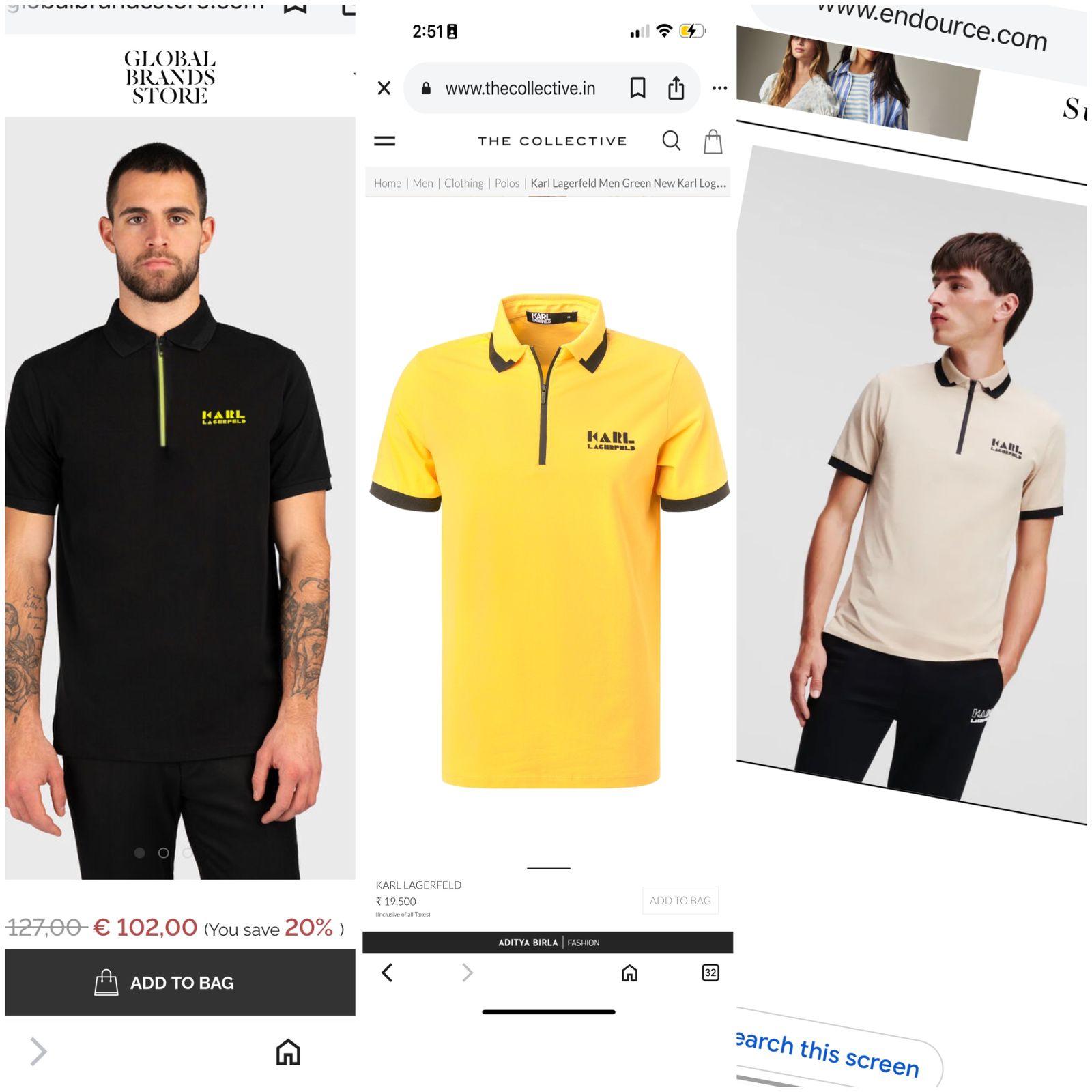 FIRST COPY KARL LAGERFELD COTTON FABRIC POLOS T-SHIRT FOR MEN - Image 7