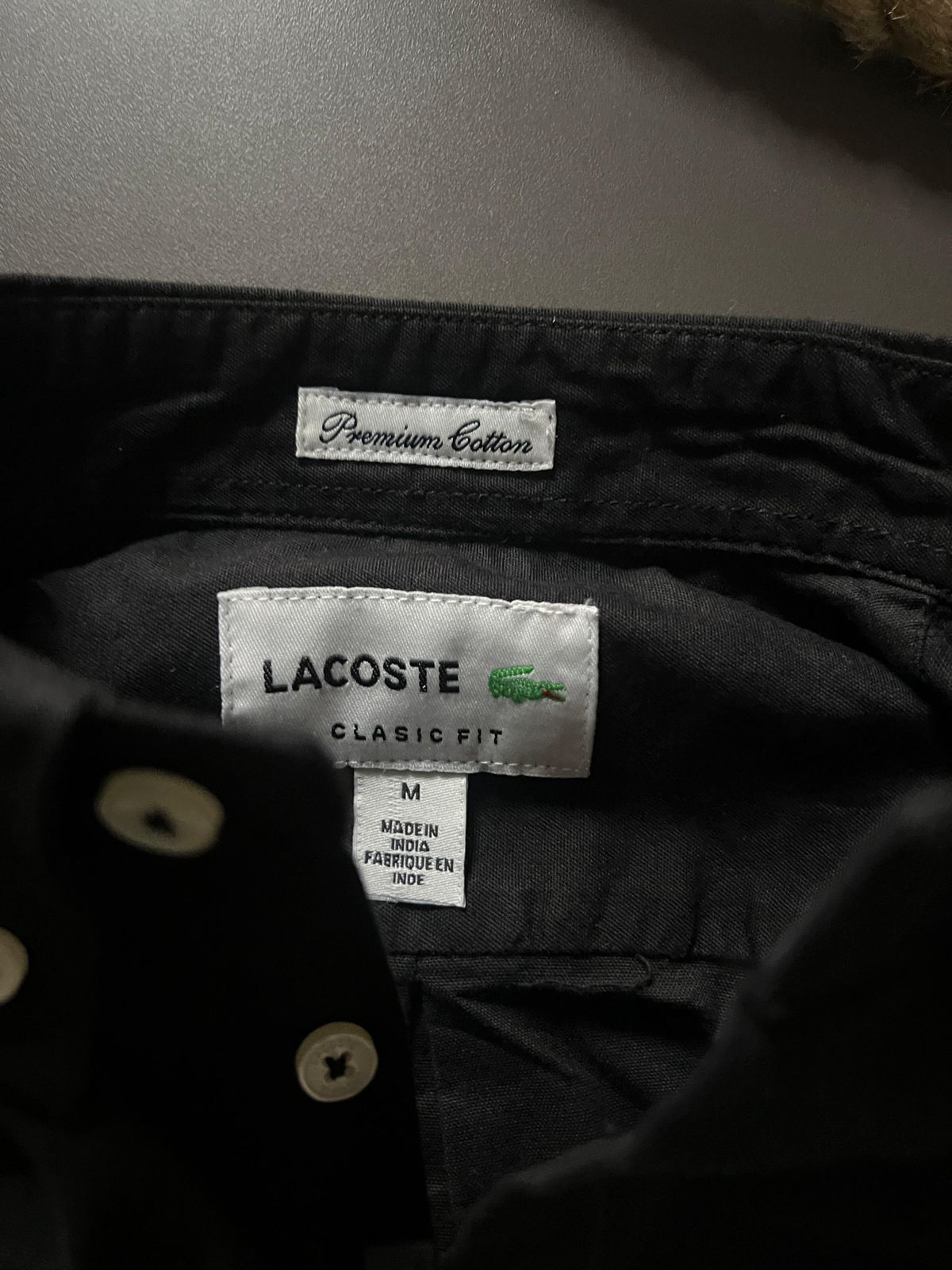 FIRST COPY LACOSTE PLAIN SHIRT OXFORD COTTON LYCRA - Image 3