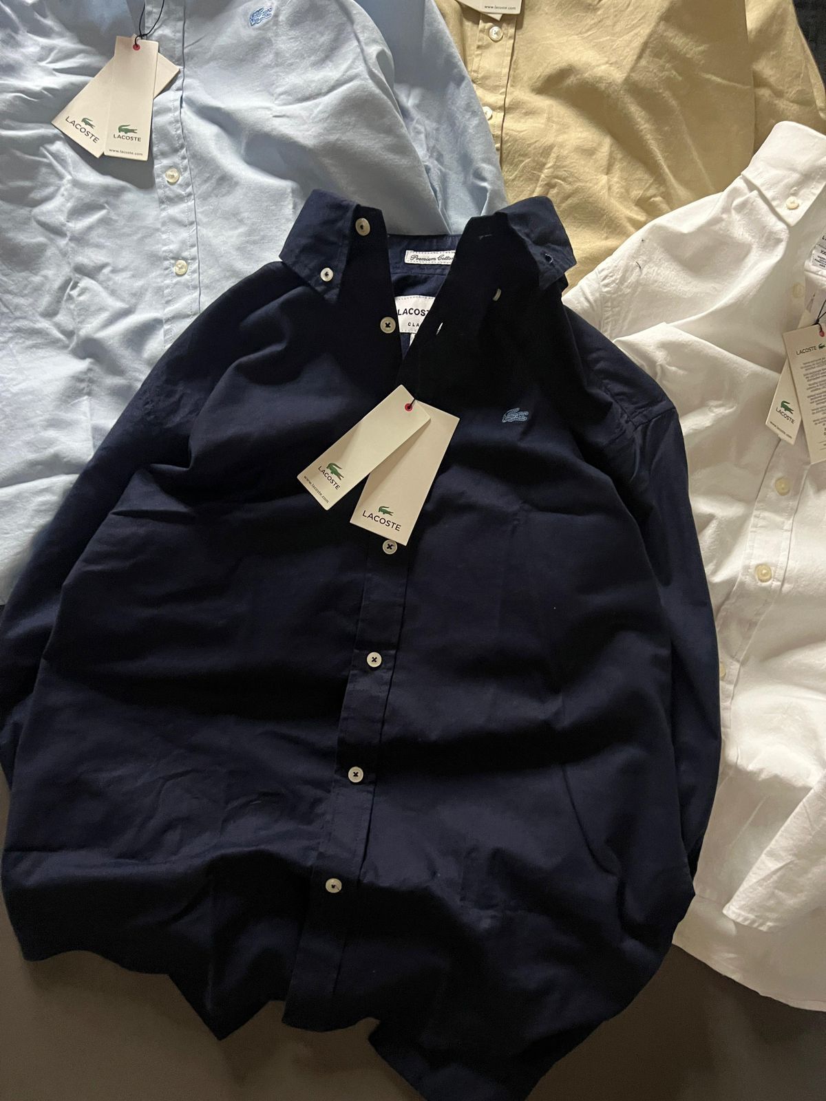 FIRST COPY LACOSTE PLAIN SHIRT OXFORD COTTON LYCRA - Image 2